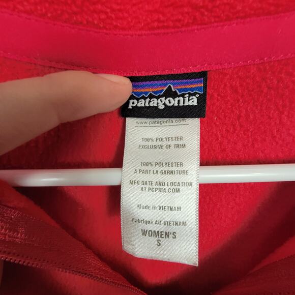 Patagonia Pink Quarter Zip Fleece Pullover Soft Warm Outdoor Layer Small - Picture 3 of 7